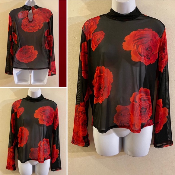 Tops - Sheer Floral Top